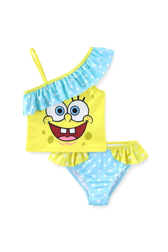 UPF 50+ Bathing Suit Tankini and Bikini Bottom Swimsuit Set (Girls), Sizes 4-8