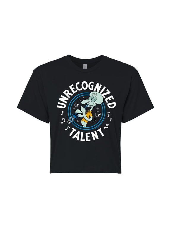 - Unrecognized Talent - Juniors Cropped Cotton Blend T-Shirt