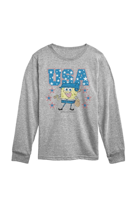 - Usa Baseball - Youth Boys Long Sleeve Graphic T-Shirt
