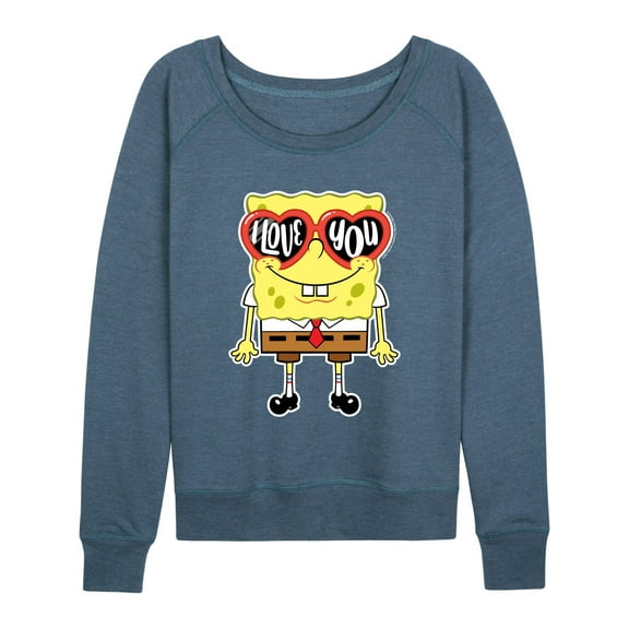 SpongeBob SquarePants - Valentine's Day Merchandise - Women's Lightweight French Terry Long Sleeve Shirt