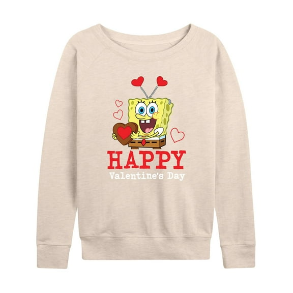 SpongeBob SquarePants - Valentine's Day Merchandise - Women's Lightweight French Terry Long Sleeve Shirt