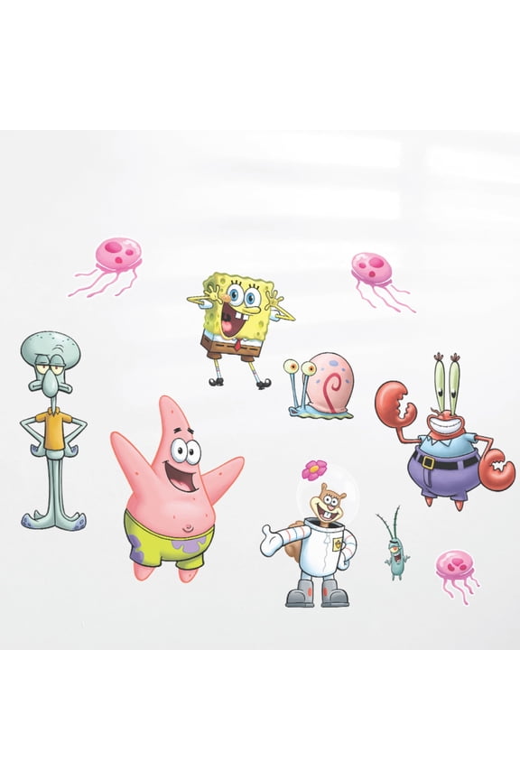 SpongeBob SquarePants Wall Decals - Patrick Star, Squidward, Mr. Krabs, Gary, Plankton, Sandy Cheeks Vinyl Wall Sticker Bedroom Decorations Peel and Stick Room Decor
