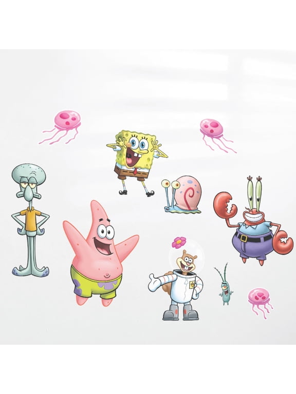 SpongeBob SquarePants Wall Decals - Patrick Star, Squidward, Mr. Krabs, Gary, Plankton, Sandy Cheeks Vinyl Wall Sticker Bedroom Decorations Peel and Stick Room Decor