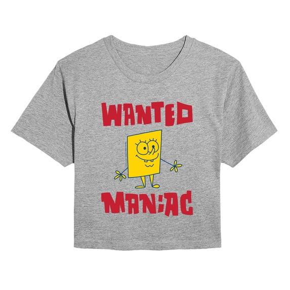 SpongeBob SquarePants - Wanted Maniac Cropped Graphic T-Shirt