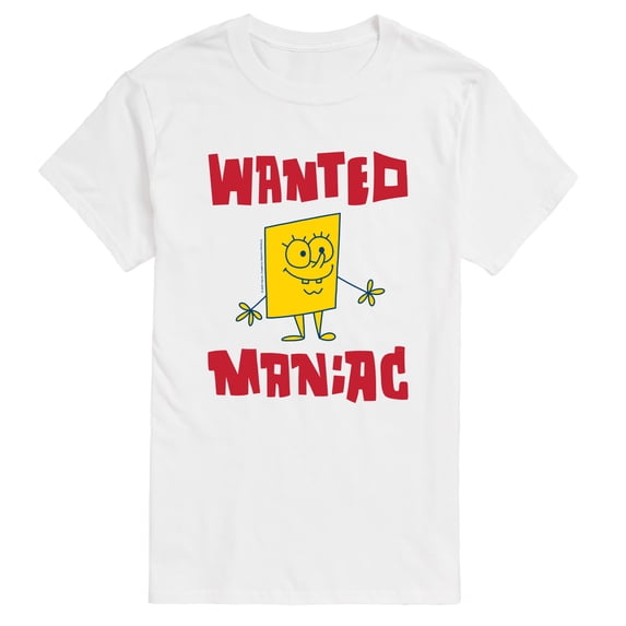 SpongeBob SquarePants - Wanted Maniac - Men's Short Sleeve Graphic T-Shirt