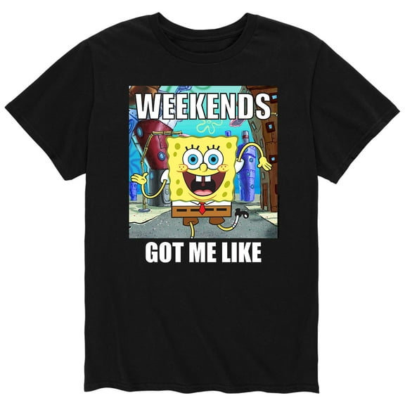 SpongeBob SquarePants - Weekends Got Me Like - Men's Short Sleeve Graphic T-Shirt