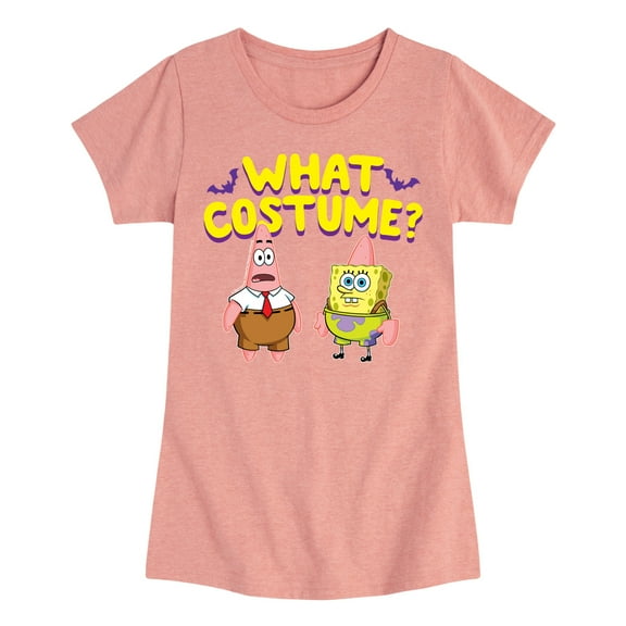 SpongeBob SquarePants - What Costume - Girls Fitted Short Sleeve Tee