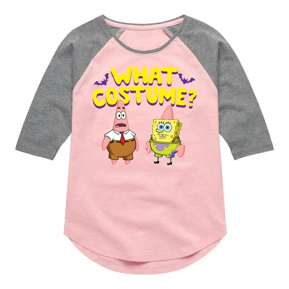 SpongeBob SquarePants - What Costume - Girls Shirt Tail Raglan
