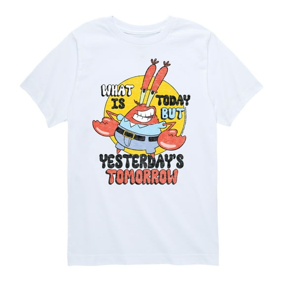 SpongeBob SquarePants - What Is Today Yesterdays Tomorrow - Toddler & Youth Short Sleeve Graphic T-Shirt