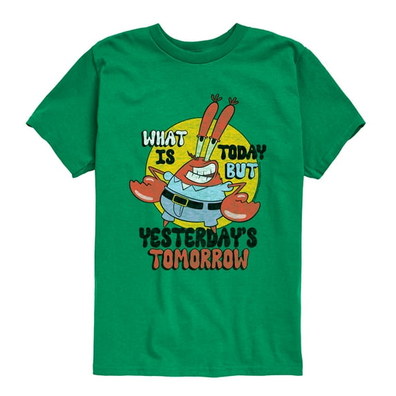 SpongeBob SquarePants - What Is Today Yesterdays Tomorrow - Toddler & Youth Short Sleeve Graphic T-Shirt