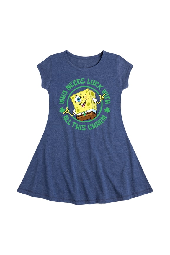 - Who Needs Luck With This Charm - Girls Fit And Flare Cap Sleeve Dress