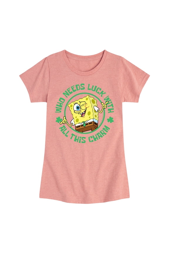 - Who Needs Luck With This Charm - Girls Fitted Short Sleeve Tee