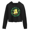 thumbnail image 1 of SpongeBob SquarePants - Who Needs Luck With This Charm - Juniors Cropped Pullover Hoodie, 1 of 6