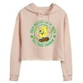 thumbnail image 1 of SpongeBob SquarePants - Who Needs Luck With This Charm - Juniors Cropped Pullover Hoodie, 1 of 6