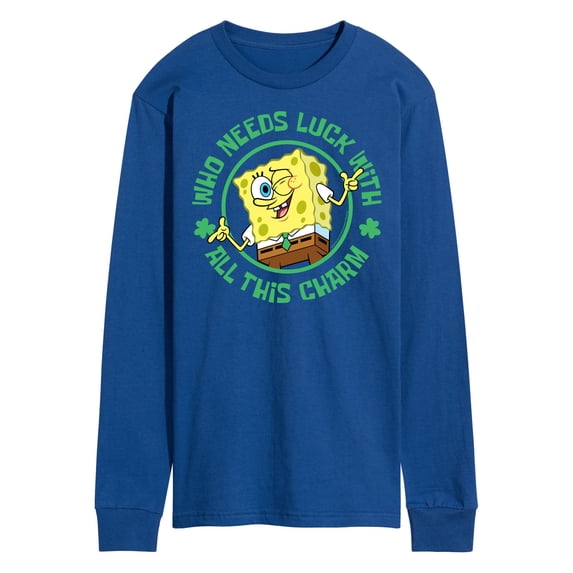 SpongeBob SquarePants - Who Needs Luck With This Charm - Men's Long Sleeve T-Shirt