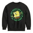 thumbnail image 1 of SpongeBob SquarePants - Who Needs Luck With This Charm - Toddler And Youth Crewneck Fleece Sweatshirt, 1 of 6