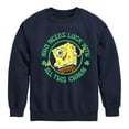 thumbnail image 1 of SpongeBob SquarePants - Who Needs Luck With This Charm - Toddler And Youth Crewneck Fleece Sweatshirt, 1 of 6