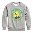 thumbnail image 1 of SpongeBob SquarePants - Who Needs Luck With This Charm - Toddler And Youth Crewneck Fleece Sweatshirt, 1 of 6