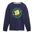 thumbnail image 1 of SpongeBob SquarePants - Who Needs Luck With This Charm - Toddler And Youth Long Sleeve Graphic T-Shirt, 1 of 6