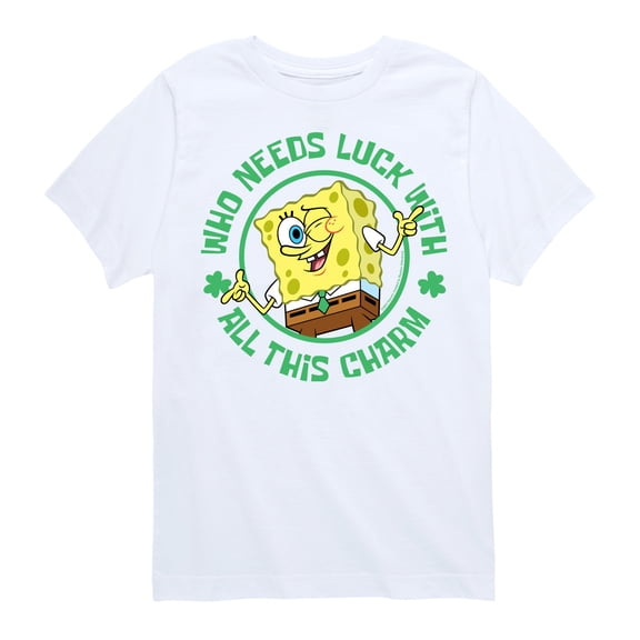 SpongeBob SquarePants - Who Needs Luck With This Charm - Toddler And Youth Short Sleeve Graphic T-Shirt