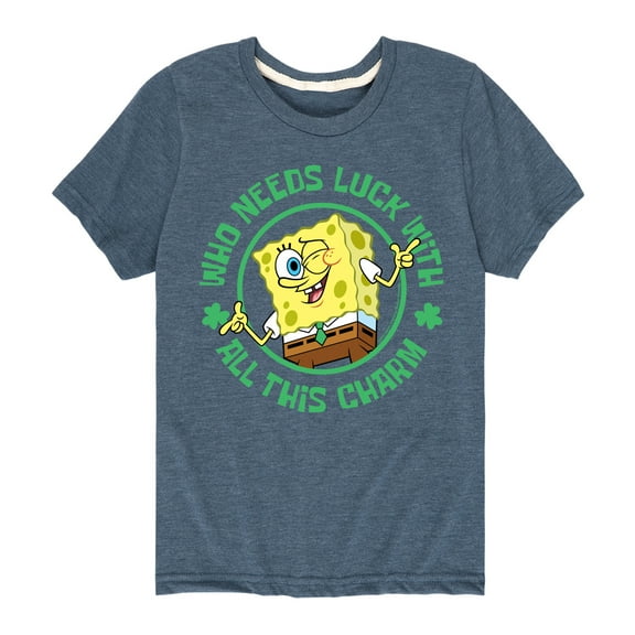 SpongeBob SquarePants - Who Needs Luck With This Charm - Toddler And Youth Short Sleeve Graphic T-Shirt