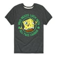 thumbnail image 1 of SpongeBob SquarePants - Who Needs Luck With This Charm - Toddler And Youth Short Sleeve Graphic T-Shirt, 1 of 6