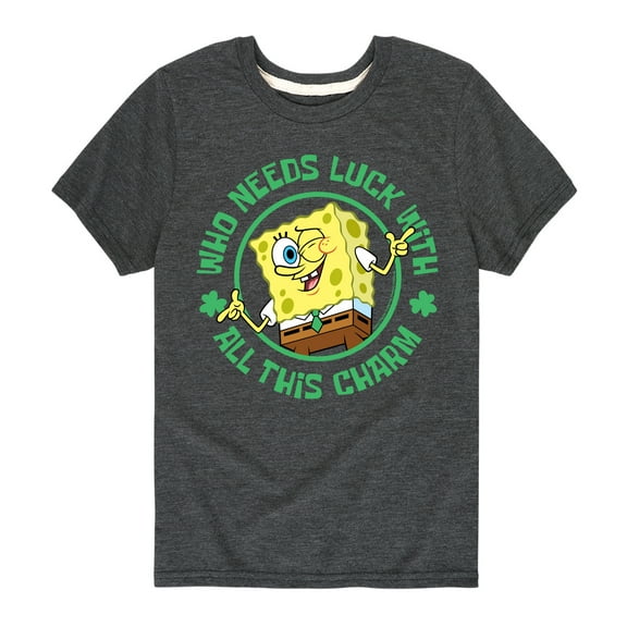SpongeBob SquarePants - Who Needs Luck With This Charm - Toddler And Youth Short Sleeve Graphic T-Shirt