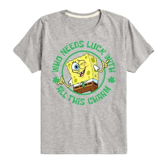 SpongeBob SquarePants - Who Needs Luck With This Charm - Toddler And Youth Short Sleeve Graphic T-Shirt