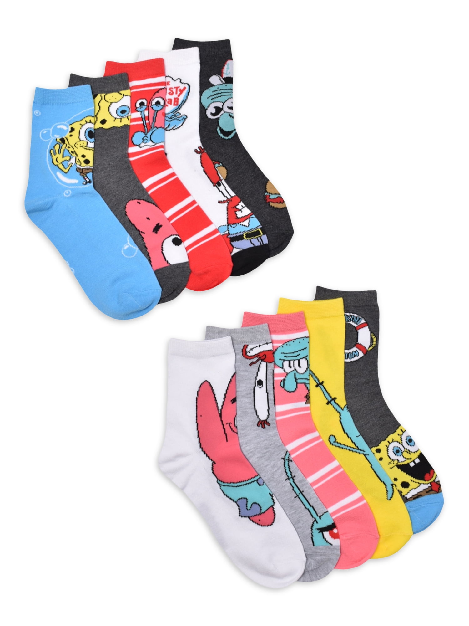 Find Your Perfect SpongeBob SquarePants Women's Graphic Crew Socks, 10 ...
