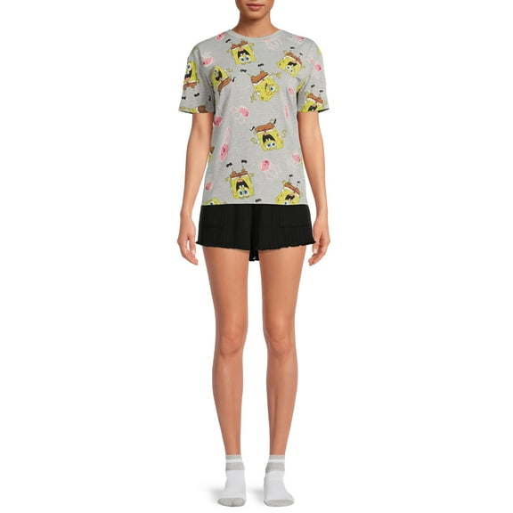 SpongeBob SquarePants Women’s Juniors Knit Graphic Tee