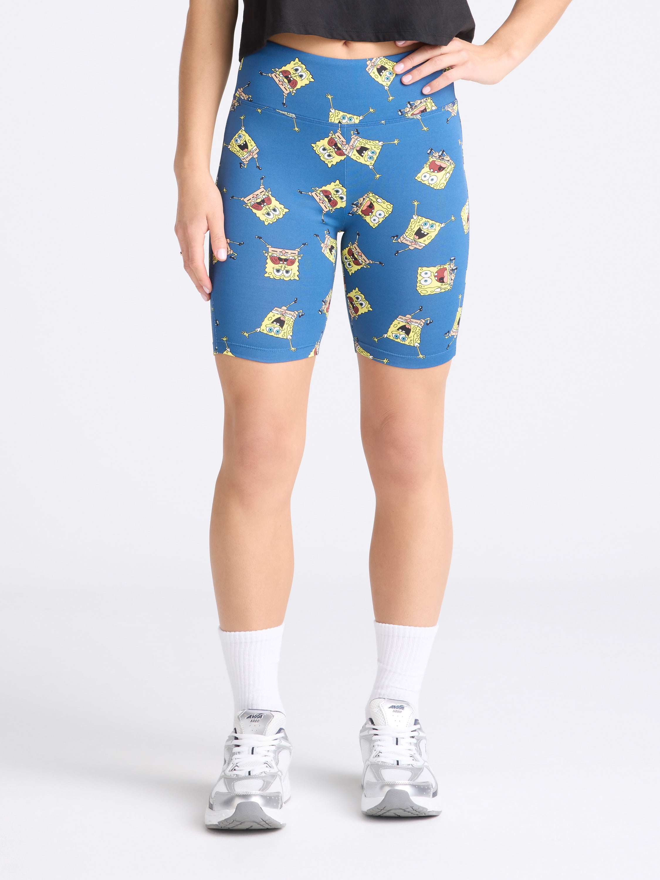 SpongeBob SquarePants Women's Print Bike Shorts, Sizes XXS-XXL