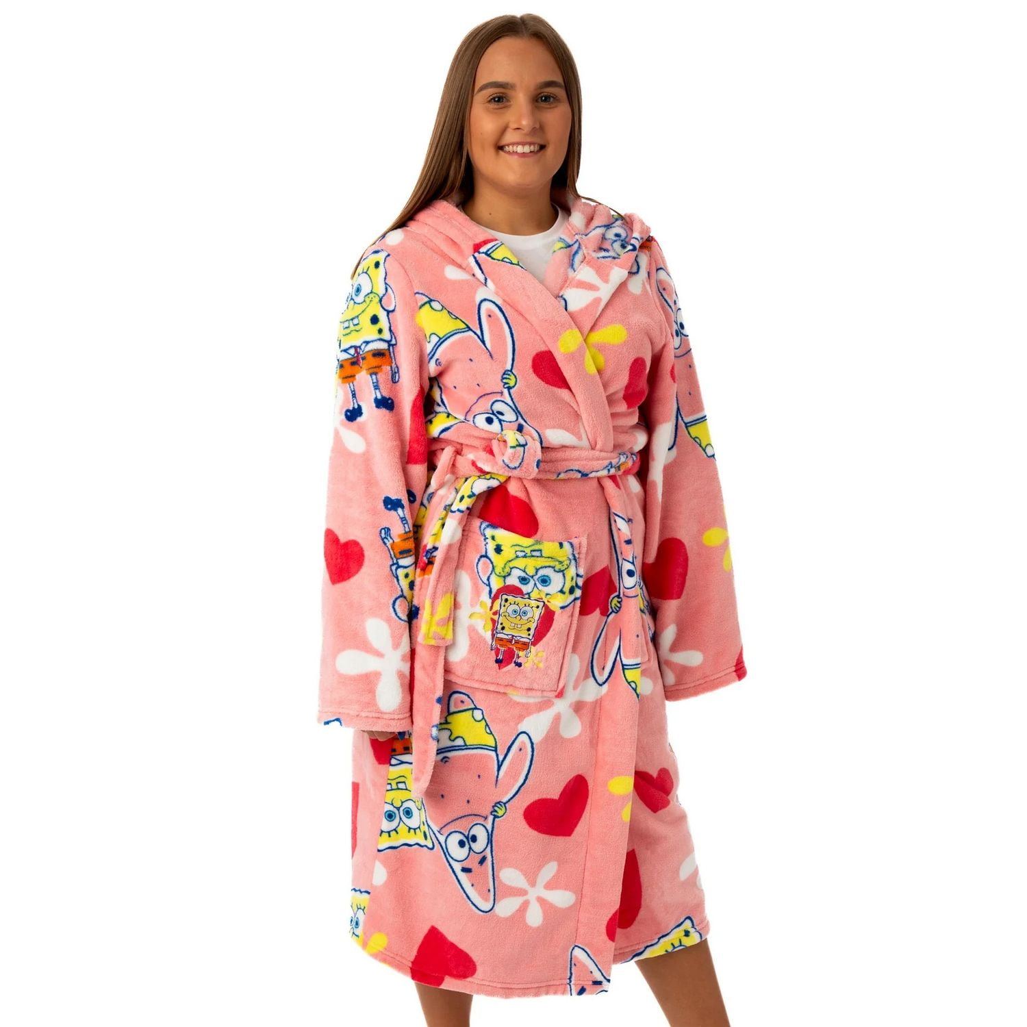 SpongeBob SquarePants Womens Hooded Robe - Walmart.com