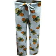 SPONGEBOB SQUAREPANTS Womens SpongeBob and Pineapples Plush Junior Cut Lounge Pants (Medium)
