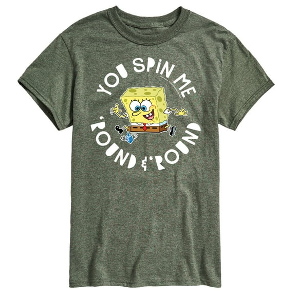 SpongeBob SquarePants - You Spin Me Round And Round Hanukkah - Men's Short Sleeve Graphic T-Shirt