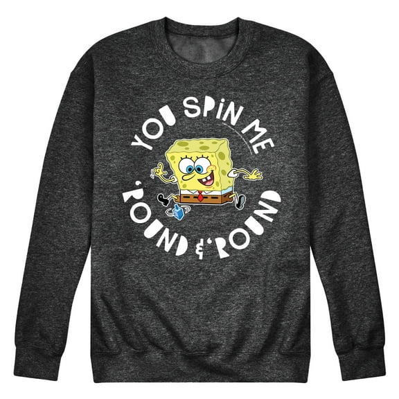 SpongeBob SquarePants - You Spin Me Round And Round - Men's Crew Neck Fleece Pullover