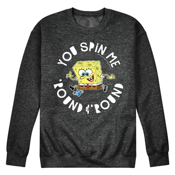 SpongeBob SquarePants - You Spin Me Round And Round - Men's Crew Neck Fleece Pullover