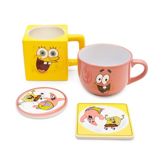 SpongeBob SquarePants and Patrick Stackable Mugs and Coaster Set