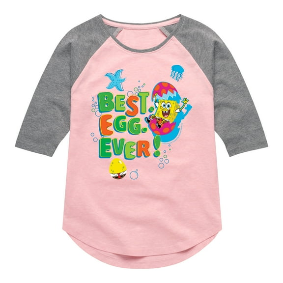SpongeBob Squarepants - Best Egg Ever - Toddler And Youth Girls Raglan Graphic T-Shirt