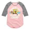 thumbnail image 1 of SpongeBob Squarepants - Bikini Bottom Egg Hunting Champ - Toddler And Youth Girls Raglan Graphic T-Shirt, 1 of 6