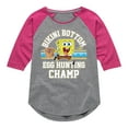 thumbnail image 1 of SpongeBob Squarepants - Bikini Bottom Egg Hunting Champ - Toddler And Youth Girls Raglan Graphic T-Shirt, 1 of 6