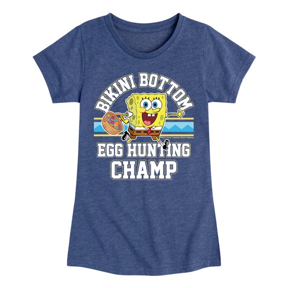 SpongeBob Squarepants - Bikini Bottom Egg Hunting Champ - Toddler And Youth Girls Short Sleeve Graphic T-Shirt