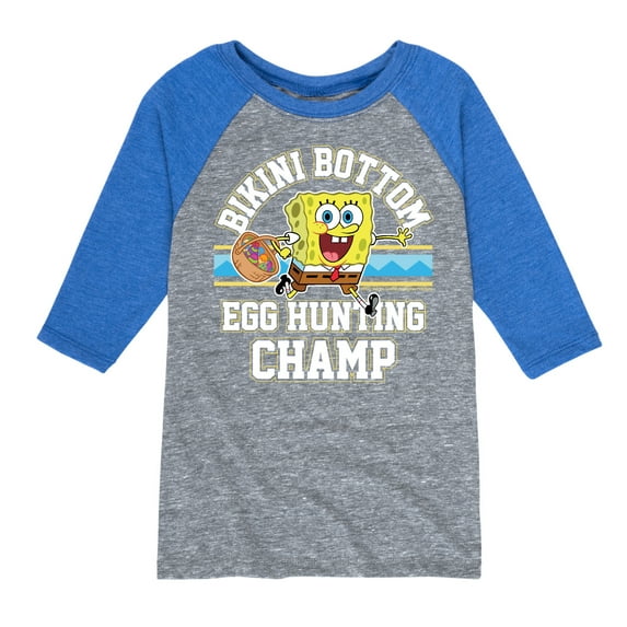 SpongeBob Squarepants - Bikini Bottom Egg Hunting Champ - Toddler And Youth Raglan Graphic T-Shirt