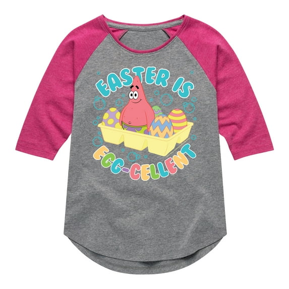 SpongeBob Squarepants - Easter Is Egg - Toddler And Youth Girls Raglan Graphic T-Shirt