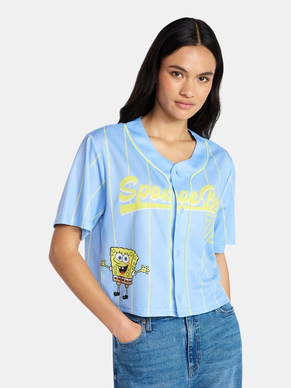 Women’s Graphic Cropped Baseball Jersey, Sizes XXS-XXL
