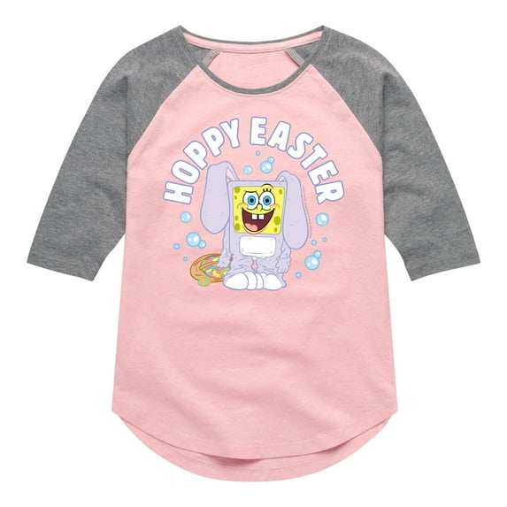 SpongeBob Squarepants - Hoppy Easter - Toddler And Youth Girls Raglan Graphic T-Shirt