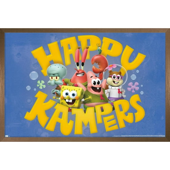 SpongeBob Squarepants : Kamp Koral - Happy Kampers Wall Poster, 14.725" x 22.375" Framed