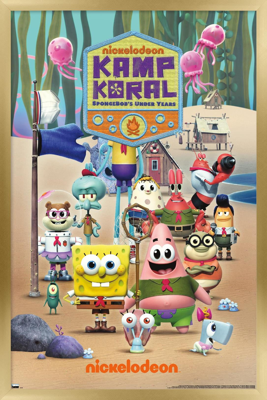 SpongeBob Squarepants : Kamp Koral - Key Art Wall Poster, 14.725" x 22.375" Framed