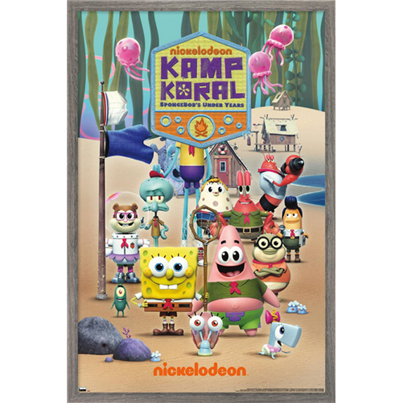 SpongeBob Squarepants : Kamp Koral - Key Art Wall Poster, 22.375" x 34" Framed