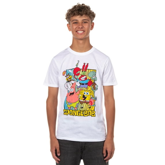 SpongeBob Squarepants Shirt Men's Squidward Patrick Sandy Short Sleeve Graphic Tee