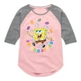 thumbnail image 1 of SpongeBob Squarepants - So Eggcited - Toddler And Youth Girls Raglan Graphic T-Shirt, 1 of 6
